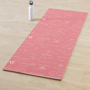 Girly Pink Mathematic Formulas Equations  Yoga Mat