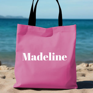 Girly Pink Minimalist Personalised Tote