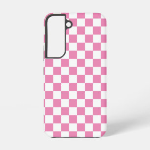 Girly Pink Modern Chequered Chequerboard Pattern Samsung Galaxy Case