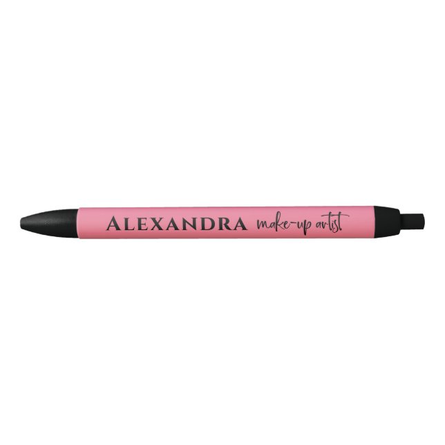 Girly Pink Ombre Makeup Black Ink Pen (Front)