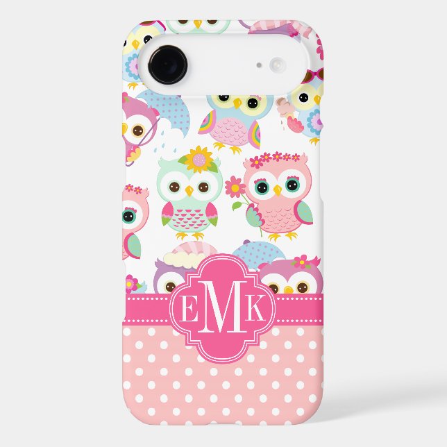 Girly Pink Owls Cute Pattern Personalised iPod Touch 5G Case (Back)