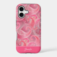 Girly Pink Paisley Pattern with Name