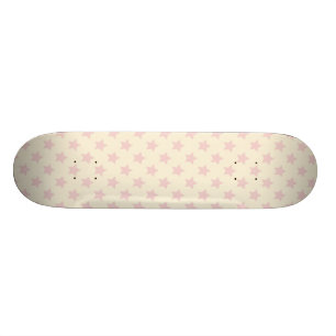 Girly pink peach star pattern modern skateboard