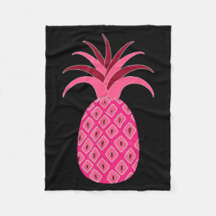 Girly Pink Pineapple Fleece Blanket