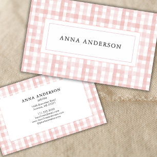 Girly Pink Plaid Salon Beauty Spa Business Card
