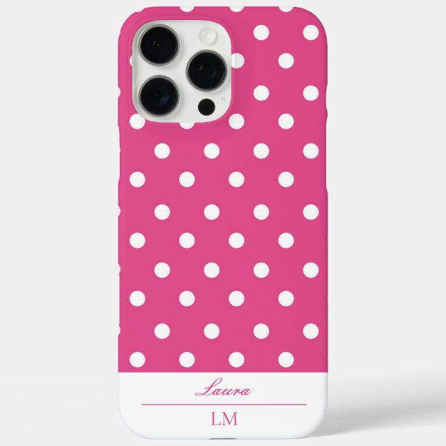 Girly Pink Polka Dot Case-Mate iPhone Case (Back)
