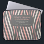 Girly Pink Professional Modern Laptop Sleeve<br><div class="desc">Trendy pink, white and grey look for the working professional. Add your name,  title,  name of business, areas of expertise and contact information. Look professional at client meetings,  trade shows or in the office. Great for consultants and student too!</div>