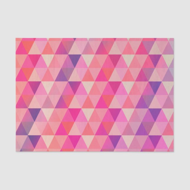 Girly Pink Purple Geometric Pattern Tissue Paper (Front)