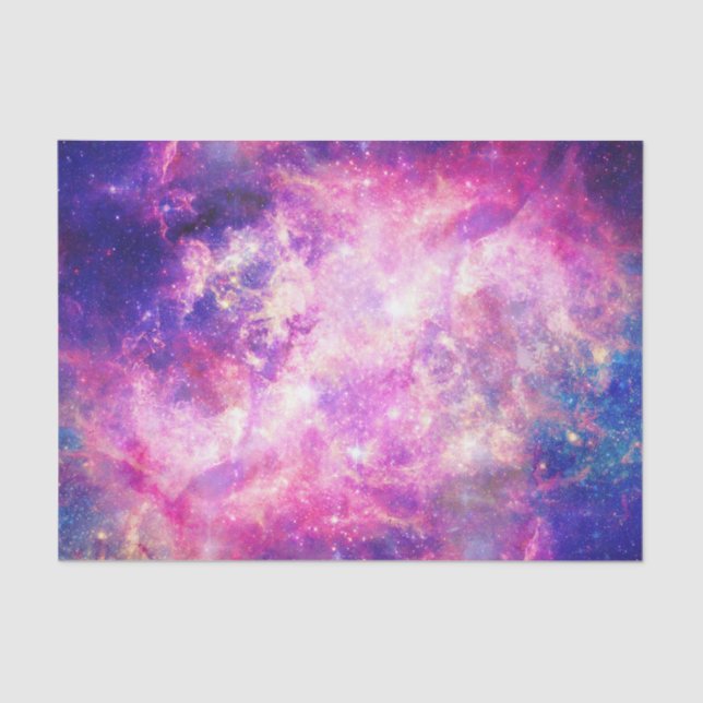 Girly Pink Purple Space Nebula Galaxy Tissue Paper (Front)