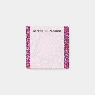 Girly Pink & Purple Swirly Pattern + Custom Name Post-it Notes