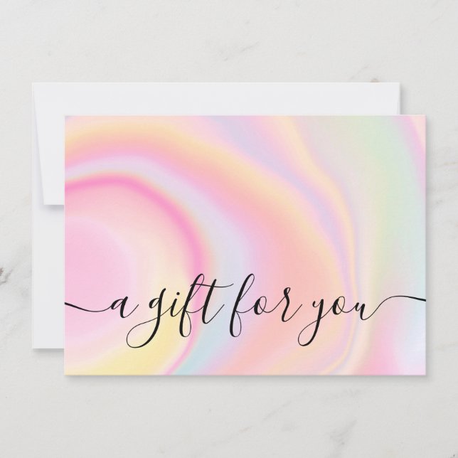 Girly pink rainbow unicorn marble gift certificate (Front)