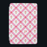 Girly Pink & Red Pattern With Initials iPad Mini Cover<br><div class="desc">Pink and red in a fun floral,  gingham inspired pattern. Customise with your initials or name!</div>