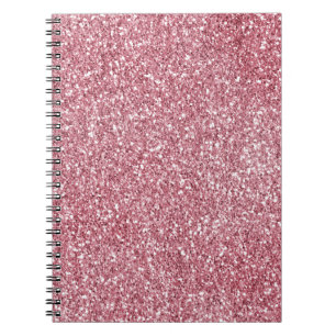 Girly Pink Rose Glitter Sparkle Notebook