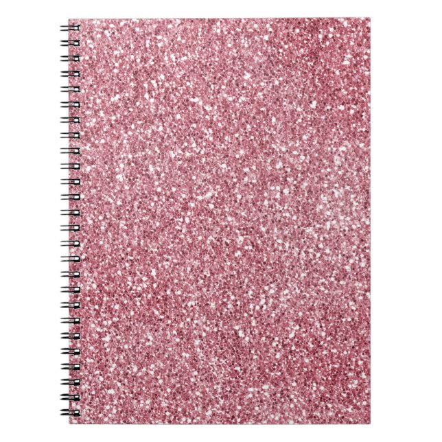 Girly Pink Rose Glitter Sparkle      Notebook (Front)