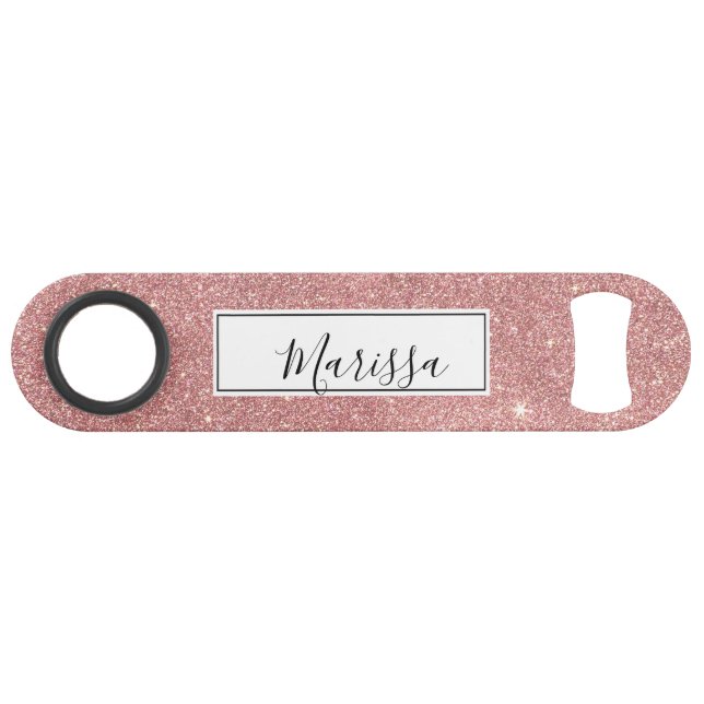Girly Pink Rose Gold Chic Faux Glitter Pattern (Front (Horizontal))