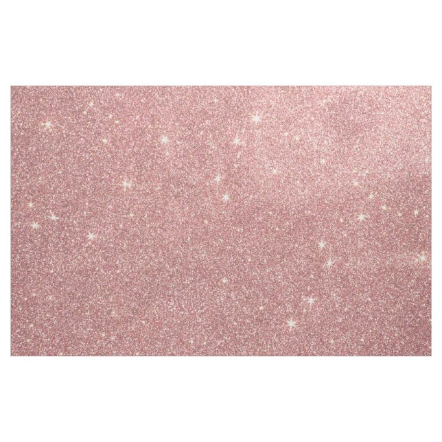 Girly Pink Rose Gold Chic Faux Glitter Pattern Fabric (Yard)