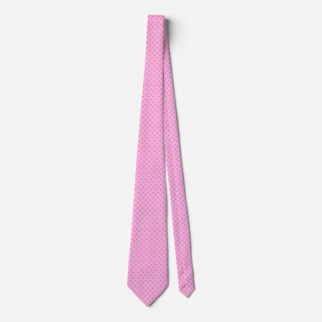 Girly Pink Rose Little Knitted Hearts Tie (Front)