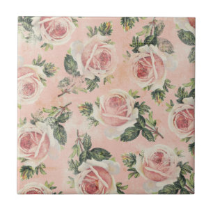 Girly Pink Rose Tile