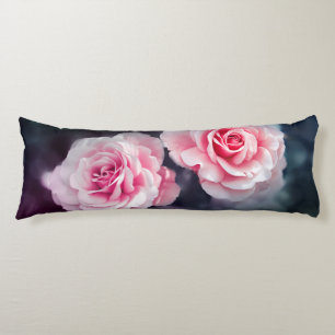 Girly Pink Roses Floral Photo Body Cushion