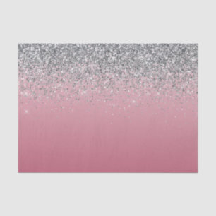 Girly Pink Silver Sparkle Glitter Tissue Paper