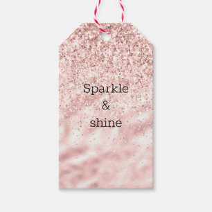 Girly Pink Sparkle Glitter Gift Tags