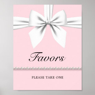 Girly Pink Tiffany Baby Shower Favours Sign Poster