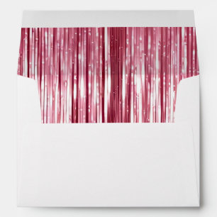 Girly Pink Tinsel Stripes Envelope