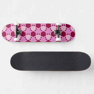 Girly Pink Triangle Optical Illusion Pattern Skateboard