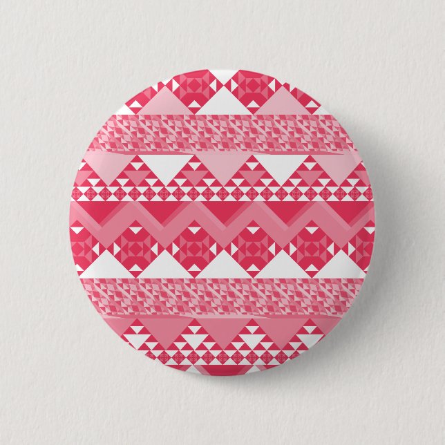 Girly Pink Tribal Aztec Pattern 6 Cm Round Badge (Front)