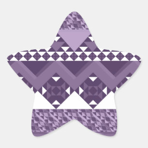 Girly Pink Tribal Aztec Pattern Star Sticker