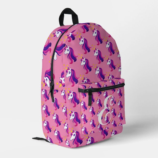 Girly pink unicorn school backpack for girls (Back Corner Left)