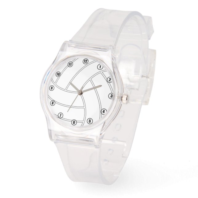 Girly Pink Volleyball Sports Watch (Angle)
