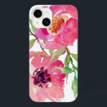 Girly Pink Watercolor Floral Pattern Case-Mate iPhone 14 Case<br><div class="desc">Pretty and feminine,  this vibrant pink watercolor floral pattern features a pair of deep pink flowers with flowing branches that add a touch of green. It adds a trendy and fashionable look to your smart phone.</div>