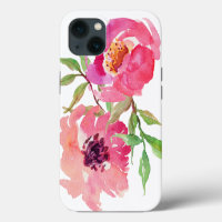 Girly Pink Watercolor Floral Pattern