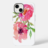 Girly Pink Watercolor Floral Pattern