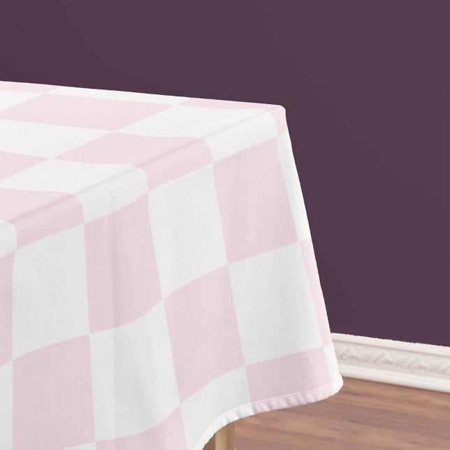 Girly Pink White Chequered Pattern Dining Table Tablecloth (Girly Pink White Checkered Pattern Dining Table Tablecloth)