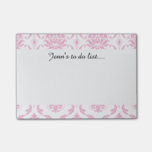Girly Pink White Vintage Damask Pattern Post-it Notes