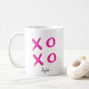 Girly Pink Xoxo Personalised Valentine's Coffee Mug