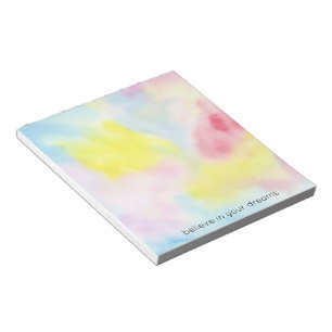 Girly Pink Yellow Blue Tie Dye Notepad