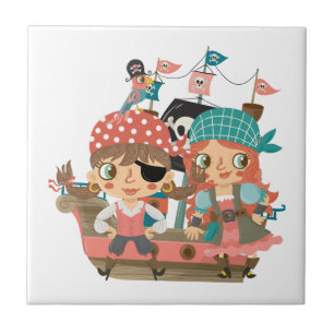 Girly Pirates Ceramic Tile