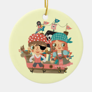 Girly Pirates Ceramic Tree Decoration