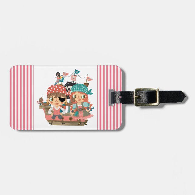 Girly Pirates Luggage Tag (Front Horizontal)