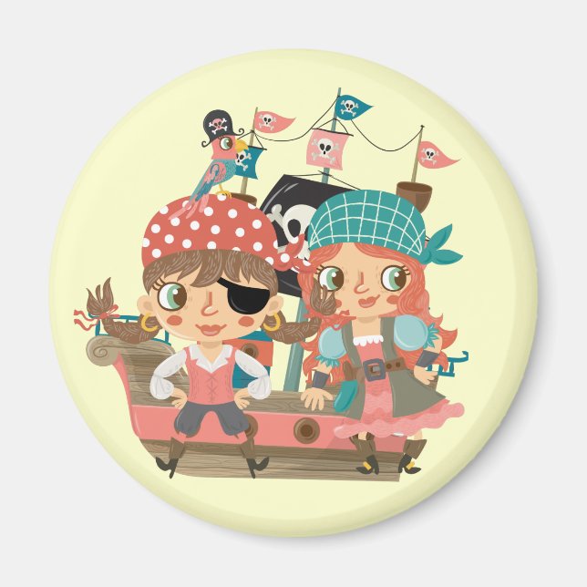 Girly Pirates Magnet (Front)