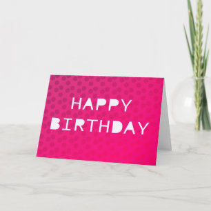Girly Polka Dot Pink Purple Birthday Typography Card