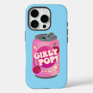 Girly Pop Cherry Soda Can Retro Y2K Pink iPhone 16 Pro Case