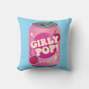 Girly Pop Cherry Soda Can Retro Y2K Pink Cushion