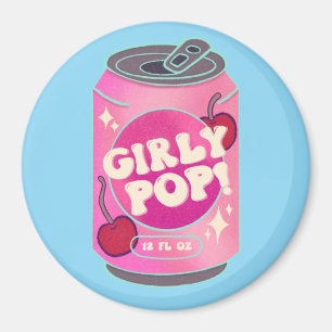 Girly Pop Cherry Soda Can Retro Y2K Pink Magnet