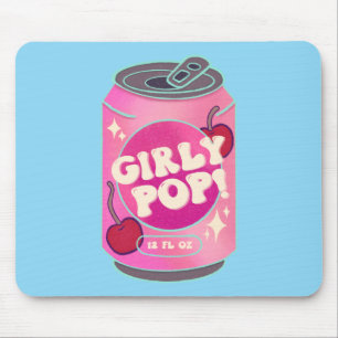 Girly Pop Cherry Soda Can   Retro Y2K Pink Mouse Pad