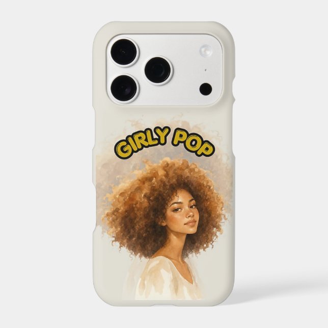 Girly pop Light Brown Afro Phone Case (Back)
