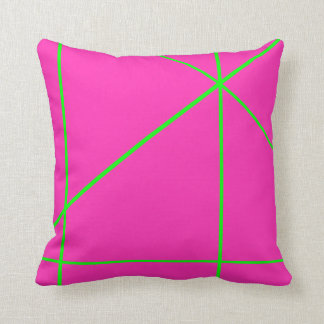 Girly Pop Pattern Neon Pink & Green Stripes 90s Cushion